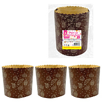 Форма бумажная для выпечки пасхального кулича "Выпечка", КОМПЛЕКТ 6 шт., 7х8,5 см, ЗОЛОТАЯ СКАЗКА, 592660