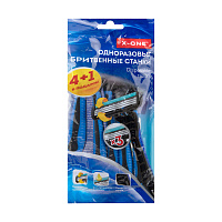 Бритвенные станки одноразовые, 3 лезвия, увлажняющая полоска, плавающая головка, 5 шт., синий, X-ONE (ИКС-УАН), 700036