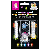 Цифра-подсвечник "8" светодиодная, ЗОЛОТАЯ СКАЗКА, в наборе 4 свечи 6 см, 1 батарейка, 591431 фото Цифра-подсвечник "8" светодиодная, ЗОЛОТАЯ СКАЗКА, в наборе 4 свечи 6 см, 1 батарейка, 591431