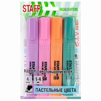 Набор текстовыделителей 4 ПАСТЕЛЬНЫХ ЦВЕТА, АССОРТИ, STAFF College "STICK PASTEL", линия письма 1-4 мм, скошенный наконечник, 152531 фото Набор текстовыделителей 4 ПАСТЕЛЬНЫХ ЦВЕТА, АССОРТИ, STAFF College "STICK PASTEL", линия письма 1-4 мм, скошенный наконечник, 152531