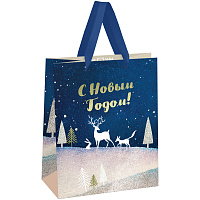 Пакет подарочный 18*23*10см MESHU "Christmas magic", фольга, блестки, матовая ламинация фото Пакет подарочный 18*23*10см MESHU "Christmas magic", фольга, блестки, матовая ламинация