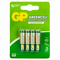 Батарейки КОМПЛЕКТ 4 шт., GP GreenCell AAA (R03, 24G), солевые, мизинчиковые, блистер, 24G-2CR4 фото Батарейки КОМПЛЕКТ 4 шт., GP GreenCell AAA (R03, 24G), солевые, мизинчиковые, блистер, 24G-2CR4