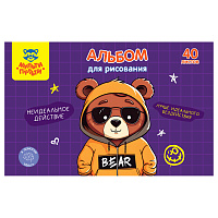 Альбом для рисования 40л., А4, на скрепке Мульти-Пульти "Мишка в деле фото Альбом для рисования 40л., А4, на скрепке Мульти-Пульти "Мишка в деле