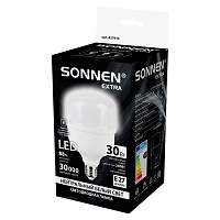 Лампа светодиодная SONNEN EXTRA, 30 (250) Вт, Е27, цилиндр, нейтральный белый, 30000 ч, LED Т100-30W-4000-Е27, 457915