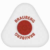 Ластик BRAUBERG "Universal", 45х45х10 мм, белый, треугольный, красный пластиковый держатель, 222473 фото Ластик BRAUBERG "Universal", 45х45х10 мм, белый, треугольный, красный пластиковый держатель, 222473
