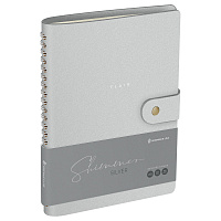 Записная книжка А5 96л. ЛАЙТ, кожзам, скрытый гребень, Greenwich Line "Shimmer. Silver", блок в линию фото Записная книжка А5 96л. ЛАЙТ, кожзам, скрытый гребень, Greenwich Line "Shimmer. Silver", блок в линию