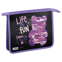 Папка для тетрадей 1 отделение, А5, ArtSpace "Have Fun", пластик, на молнии фото Папка для тетрадей 1 отделение, А5, ArtSpace "Have Fun", пластик, на молнии