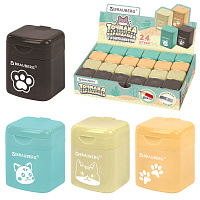 Точилка кросс-серия "МИЛЫЕ КОТЫ", с контейнером, корпус ассорти, BRAUBERG, 273226