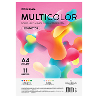Бумага цветная OfficeSpace "Multicolor", A4, 80 г/м2, 120л., (11 цветов) фото Бумага цветная OfficeSpace "Multicolor", A4, 80 г/м2, 120л., (11 цветов)