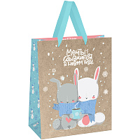 Пакет подарочный 26*32*12см MESHU "Cute bunny", фольга, блестки, крафт фото Пакет подарочный 26*32*12см MESHU "Cute bunny", фольга, блестки, крафт
