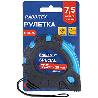 Рулетка измерительная 7,5 м х 25 мм, обрезиненный корпус, 3 фиксатора, RABBITEX Special, 671355 фото Рулетка измерительная 7,5 м х 25 мм, обрезиненный корпус, 3 фиксатора, RABBITEX Special, 671355