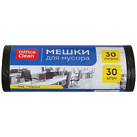 Мешки для мусора 30л OfficeClean ПНД, 48*55см, 7мкм, 30шт., черные, в рулоне фото Мешки для мусора 30л OfficeClean ПНД, 48*55см, 7мкм, 30шт., черные, в рулоне