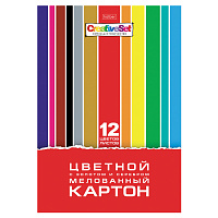 Картон цветной А4 МЕЛОВАННЫЙ ВОЛШЕБНЫЙ, 12 листов, 12 цветов, в папке, HATBER, 200х290 мм, "Creative Set", 088743, 12Кц4_32572 фото Картон цветной А4 МЕЛОВАННЫЙ ВОЛШЕБНЫЙ, 12 листов, 12 цветов, в папке, HATBER, 200х290 мм, "Creative Set", 088743, 12Кц4_32572