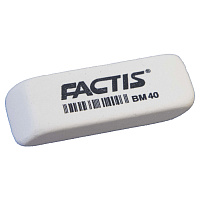 Ластик FACTIS BM 40 (Испания), 52х20х7 мм, белый, прямоугольный, скошенные края, CNFBM40 фото Ластик FACTIS BM 40 (Испания), 52х20х7 мм, белый, прямоугольный, скошенные края, CNFBM40