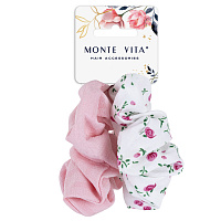 Резинки для волос НАБОР 2 шт., 4х20 см, скранч, розовый, белый, MONTE VITA, 457073 фото Резинки для волос НАБОР 2 шт., 4х20 см, скранч, розовый, белый, MONTE VITA, 457073