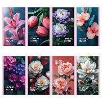 Блокнот А6 32л., на скрепке BG "Floral mood", блестки фото Блокнот А6 32л., на скрепке BG "Floral mood", блестки
