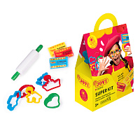 Пластилин растительный JOVI "Super kit", 03 цвета, 150г, растительный, 6 формочек, 1 скалка, картонная упаковка фото Пластилин растительный JOVI "Super kit", 03 цвета, 150г, растительный, 6 формочек, 1 скалка, картонная упаковка