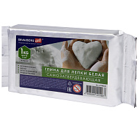 Глина для лепки (масса для моделирования) самозатвердевающая белая 1 кг, BRAUBERG ART CLASSIC, 274010