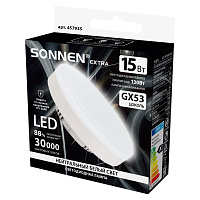 Лампа светодиодная SONNEN EXTRA, 15 (130) Вт, GX53, таблетка, нейтральный белый, 30000 ч, LED 15W-4000-GX53, 457935