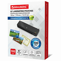 Пленки-заготовки для ламинирования МАЛОГО ФОРМАТА (75х105 мм), КОМПЛЕКТ 100 шт., 100 мкм, BRAUBERG, 530807 фото Пленки-заготовки для ламинирования МАЛОГО ФОРМАТА (75х105 мм), КОМПЛЕКТ 100 шт., 100 мкм, BRAUBERG, 530807