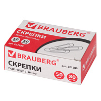 Скрепки большие 50 мм, BRAUBERG, оцинкованные, 50 шт., в картонной коробке, 227589 фото Скрепки большие 50 мм, BRAUBERG, оцинкованные, 50 шт., в картонной коробке, 227589