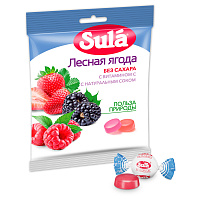 Карамель леденцовая SULA (Зула) "Лесные ягоды", без сахара с витамином С, 60 г, 86639 фото Карамель леденцовая SULA (Зула) "Лесные ягоды", без сахара с витамином С, 60 г, 86639