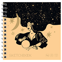 Скетчбук 40л., 170*170 BG "Divination", на гребне, матовая ламинация, фольга, Soft Touch, 120г/м2 фото Скетчбук 40л., 170*170 BG "Divination", на гребне, матовая ламинация, фольга, Soft Touch, 120г/м2