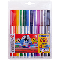 Фломастеры 12 ЦВЕТОВ CENTROPEN "Colour World", круглые, смываемые, 7550/12TP, 7 7550 1284 фото Фломастеры 12 ЦВЕТОВ CENTROPEN "Colour World", круглые, смываемые, 7550/12TP, 7 7550 1284