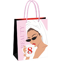 Пакет подарочный 18*23*10см MESHU "Women time", матовая ламинация фото Пакет подарочный 18*23*10см MESHU "Women time", матовая ламинация