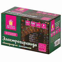 Электрогирлянда-бахрома комнатная 2х0,5 м, 100 LED, мультицветная, 220 V, ЗОЛОТАЯ СКАЗКА, 591270