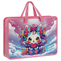 Папка с ручками А4 ArtSpace "Kawaii Cat", пластик, на молнии, 70мм фото Папка с ручками А4 ArtSpace "Kawaii Cat", пластик, на молнии, 70мм