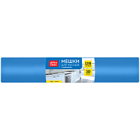 Мешки для мусора 120л OfficeClean ПВД, 67*90см, 35мкм, 10шт., прочные, синие, в рулоне, с завязками фото Мешки для мусора 120л OfficeClean ПВД, 67*90см, 35мкм, 10шт., прочные, синие, в рулоне, с завязками