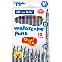Фломастеры двусторонние BRAUBERG "PREMIUM" "DUAL-TIP", 10 шт., 10 цветов, два наконечника, картонная коробка с европодвесом, 151946 фото Фломастеры двусторонние BRAUBERG "PREMIUM" "DUAL-TIP", 10 шт., 10 цветов, два наконечника, картонная коробка с европодвесом, 151946