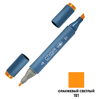 Маркер двусторонний для скетчинга Гамма "Студия", оранжевый светлый, корпус трехгранный, пулевид./клиновид. наконечники фото Маркер двусторонний для скетчинга Гамма "Студия", оранжевый светлый, корпус трехгранный, пулевид./клиновид. наконечники