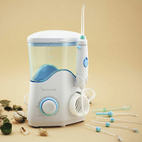 Ирригатор для полости рта REVYLINE RL 100, стационарный, емкость резервуара 0,6 л, 7 насадок, белый фото Ирригатор для полости рта REVYLINE RL 100, стационарный, емкость резервуара 0,6 л, 7 насадок, белый