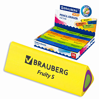 Ластик BRAUBERG "Fruity S", 44х15х15 мм, цвет ассорти, треугольный, 228713 фото Ластик BRAUBERG "Fruity S", 44х15х15 мм, цвет ассорти, треугольный, 228713