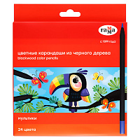 Карандаши цветные Гамма "Мультики", 24цв., черное дерево,заточен., картон. упак., европодвес фото Карандаши цветные Гамма "Мультики", 24цв., черное дерево,заточен., картон. упак., европодвес