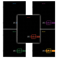 Тетрадь А5 48 л. BRAUBERG скоба, линия, обложка картон, "Dark" (микс в спайке), 404383