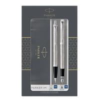 Набор Parker "IM Duo": шар. ручка IM Stainless Steel CT, синяя, 1,0мм + перьевая ручка IM Stainless Steel CT, подарочная упаковка фото Набор Parker "IM Duo": шар. ручка IM Stainless Steel CT, синяя, 1,0мм + перьевая ручка IM Stainless Steel CT, подарочная упаковка