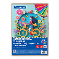 Цветная бумага А4 мелованная, 100 листов, 20 цветов, в коробе, BRAUBERG, 200х290 мм, "Прогулка", 116420 фото Цветная бумага А4 мелованная, 100 листов, 20 цветов, в коробе, BRAUBERG, 200х290 мм, "Прогулка", 116420