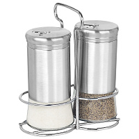 Набор для специй 2х140 мл, ULTRA, подставка + солонка + перечница, 3 типа отверстий, WEGLA (ВЕГЛА), 700234