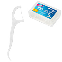 Зубочистки-флоссеры с зубной нитью "50 шт. + 5 в подарок!", в боксе, LAIMA DENT, 609404