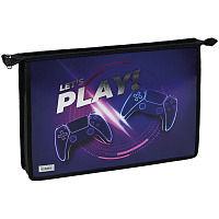 Папка для тетрадей 1 отделение, А4, ArtSpace "Let s play", ламинированный картон, фольга, на молнии фото Папка для тетрадей 1 отделение, А4, ArtSpace "Let s play", ламинированный картон, фольга, на молнии