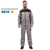 Костюм рабочий летний мужской л26-КПК с СОП серый/черный (размер 48-50, рост 182-188) фото Костюм рабочий летний мужской л26-КПК с СОП серый/черный (размер 48-50, рост 182-188)