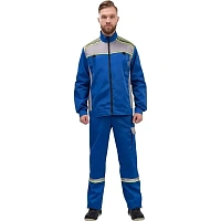 Костюм рабочий летний мужской л26-КПК с СОП васильковый/серый (размер 88-92 (44-46), рост 182-188)