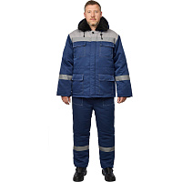 Костюм рабочий зимний мужской з35-КБР с СОП синий/серый (размер 48-50, рост 158-164) фото Костюм рабочий зимний мужской з35-КБР с СОП синий/серый (размер 48-50, рост 158-164)