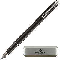 Ручка перьевая Diplomat Traveller Black Lacquer F цвет чернил синий, цвет корпуса черный (артикул производителя D10424950) фото Ручка перьевая Diplomat Traveller Black Lacquer F цвет чернил синий, цвет корпуса черный (артикул производителя D10424950)
