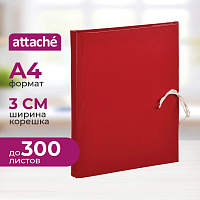 Папка архивная на 4-х завязках Attache А4 30 мм (230x30x310 мм) бумвинил до 300 листов красная складная фото Папка архивная на 4-х завязках Attache А4 30 мм (230x30x310 мм) бумвинил до 300 листов красная складная