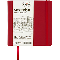 Скетчбук 80л., 150*150 Гамма "Студия", винный, твердая обложка, на резинке, слоновая кость, 140г/м2 фото Скетчбук 80л., 150*150 Гамма "Студия", винный, твердая обложка, на резинке, слоновая кость, 140г/м2