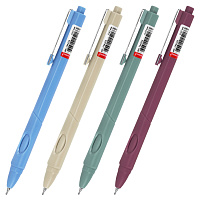 Ручка шариковая автоматическая с грипом BRAUBERG "COMFORT GRIP", СИНЯЯ, игольчатый наконечник 0,7 мм, линия письма 0,35 мм, 144323